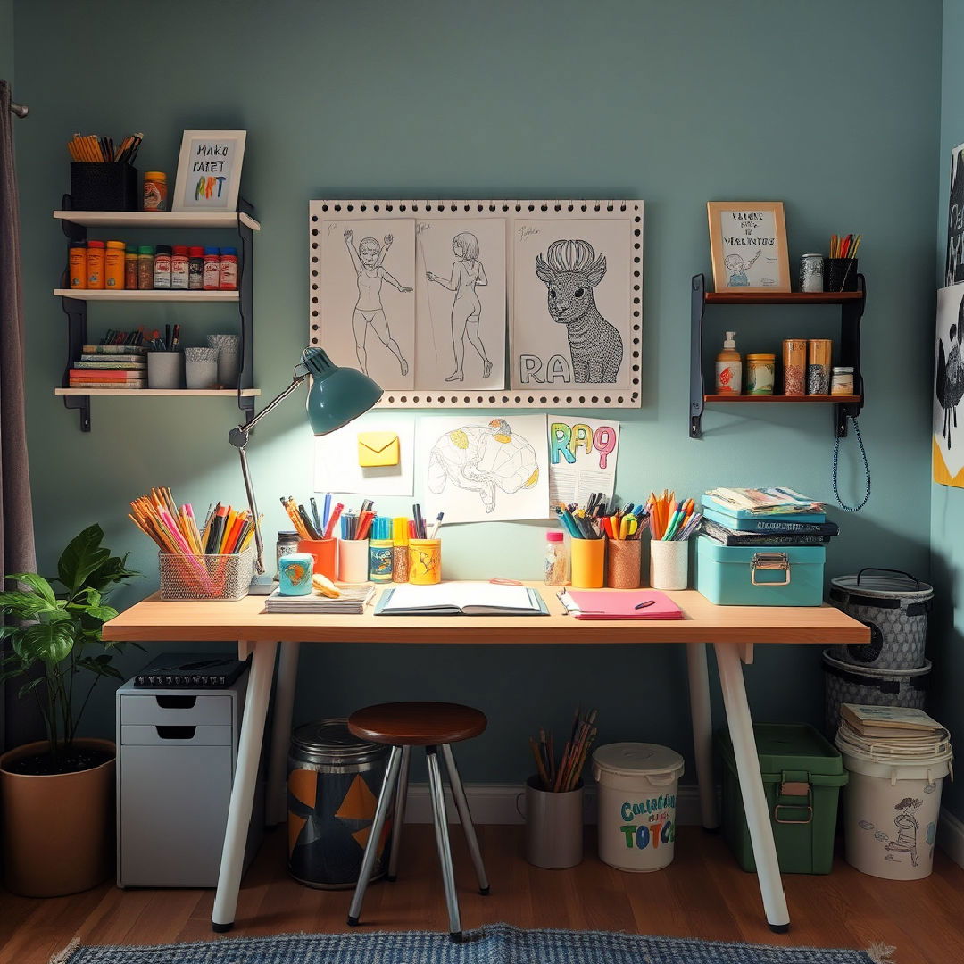 DIY craft station for teen hangout room - 40 Teen Hangout Room Ideas