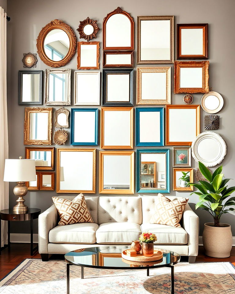 DIY mirror collage wall - 20 Mirror Collage Wall Ideas