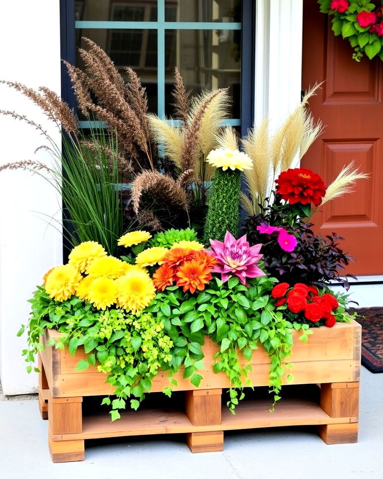 DIY pallet box planter - 40 Fall Planter Ideas