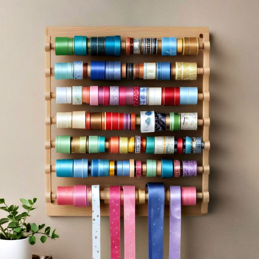 DIY ribbon holder - 15 Ribbon Storage Ideas