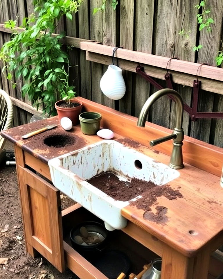 DIY sink mud kitchen design - 20 Mud Kitchen Ideas
