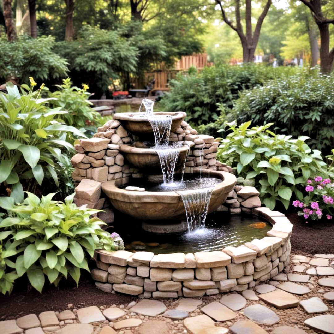 Incorporate a water fountain - 40 Front Yard Landscaping Ideas