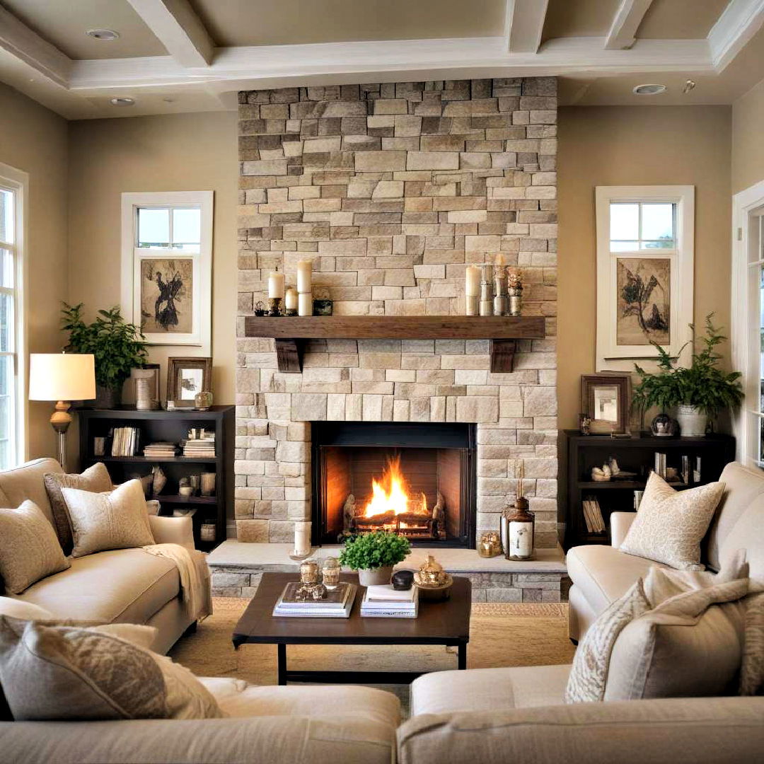 a cozy focal point in your living room - 40 living room decor ideas