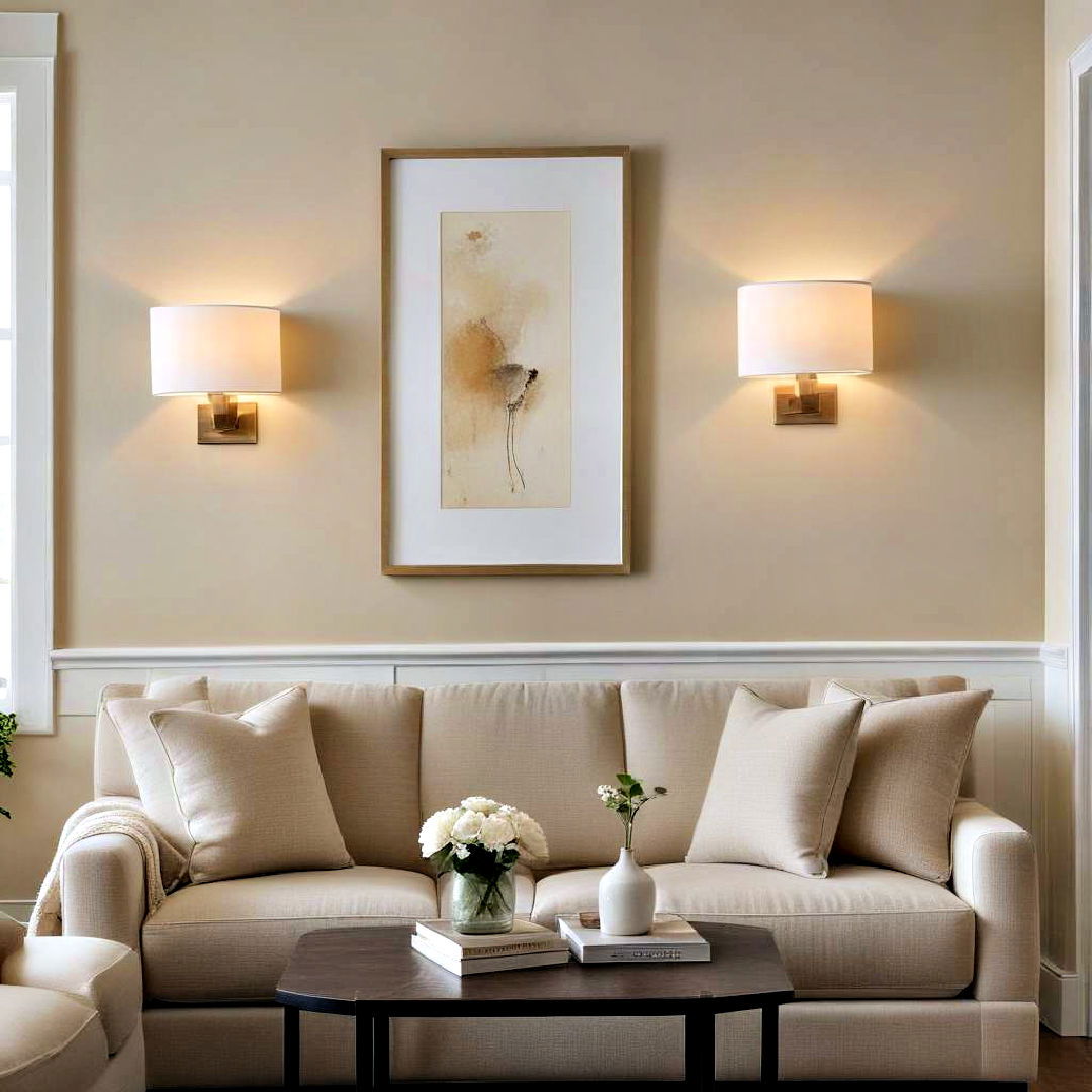 accent lighting for neutral living room - 40 Neutral Living Room Ideas