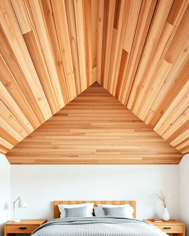 accent wood slats for vaulted ceiling - 40 Vaulted Ceiling Ideas