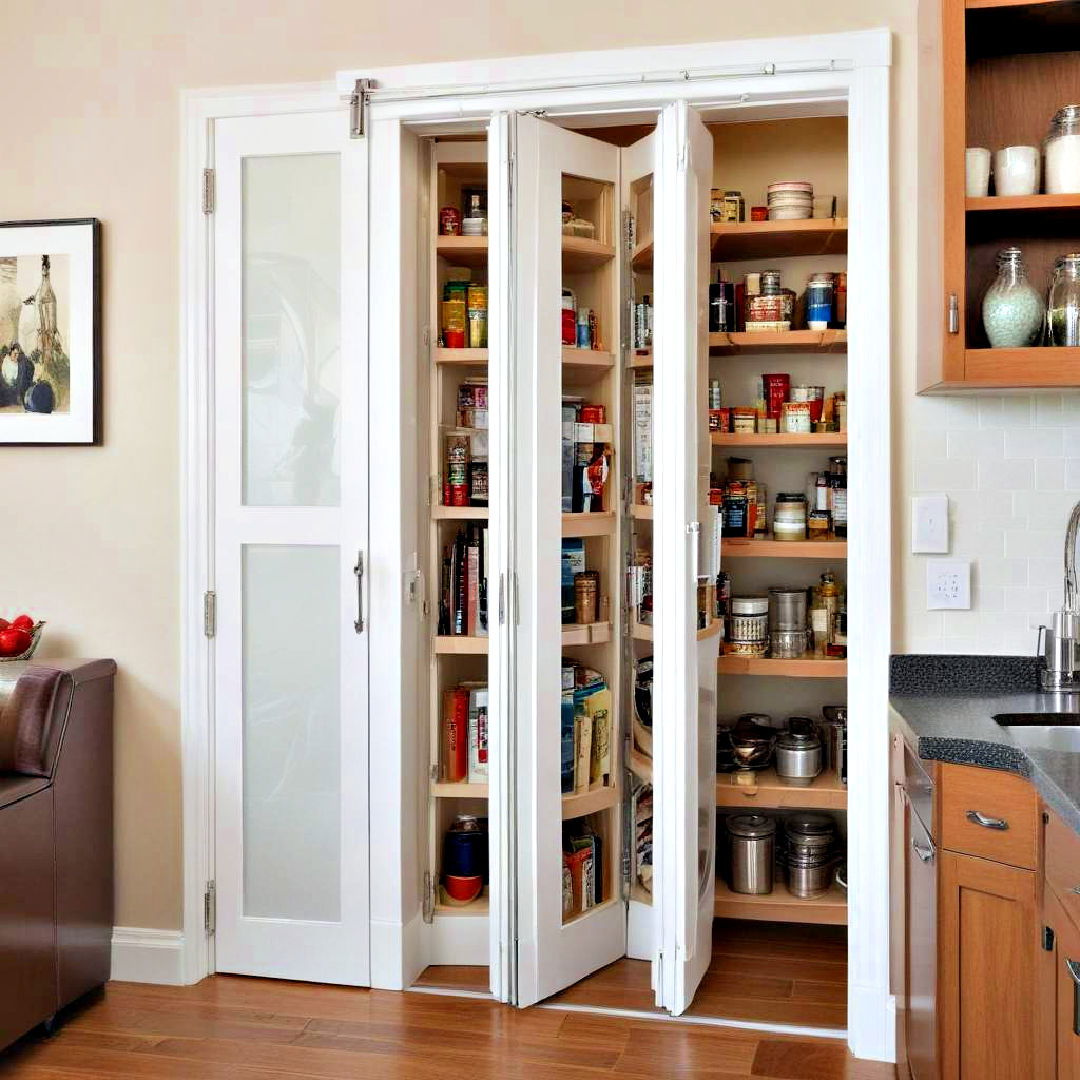 accordion door for tight galley kitchen - 40 Galley Kitchen Ideas