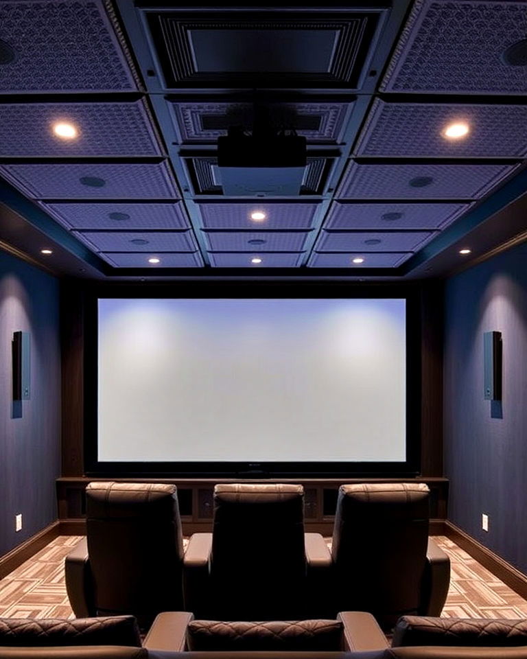 acoustic ceiling tiles for small home theater - 40 Small Home Theater Ideas
