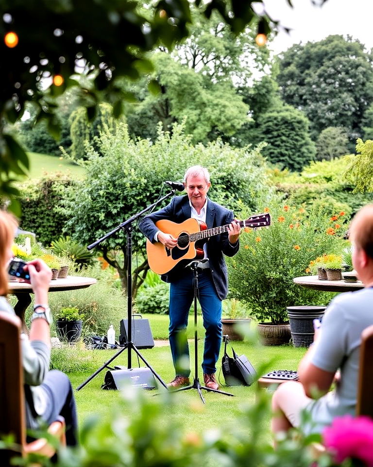acoustic live music to add personal touch - 30 Garden Party Ideas