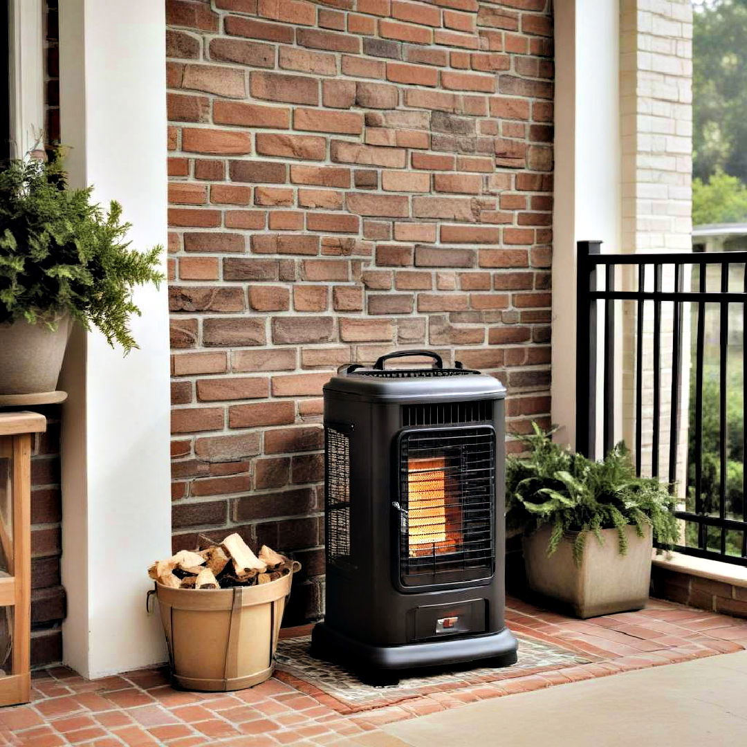 add a compact outdoor heater - 40 Small Front Porch Ideas
