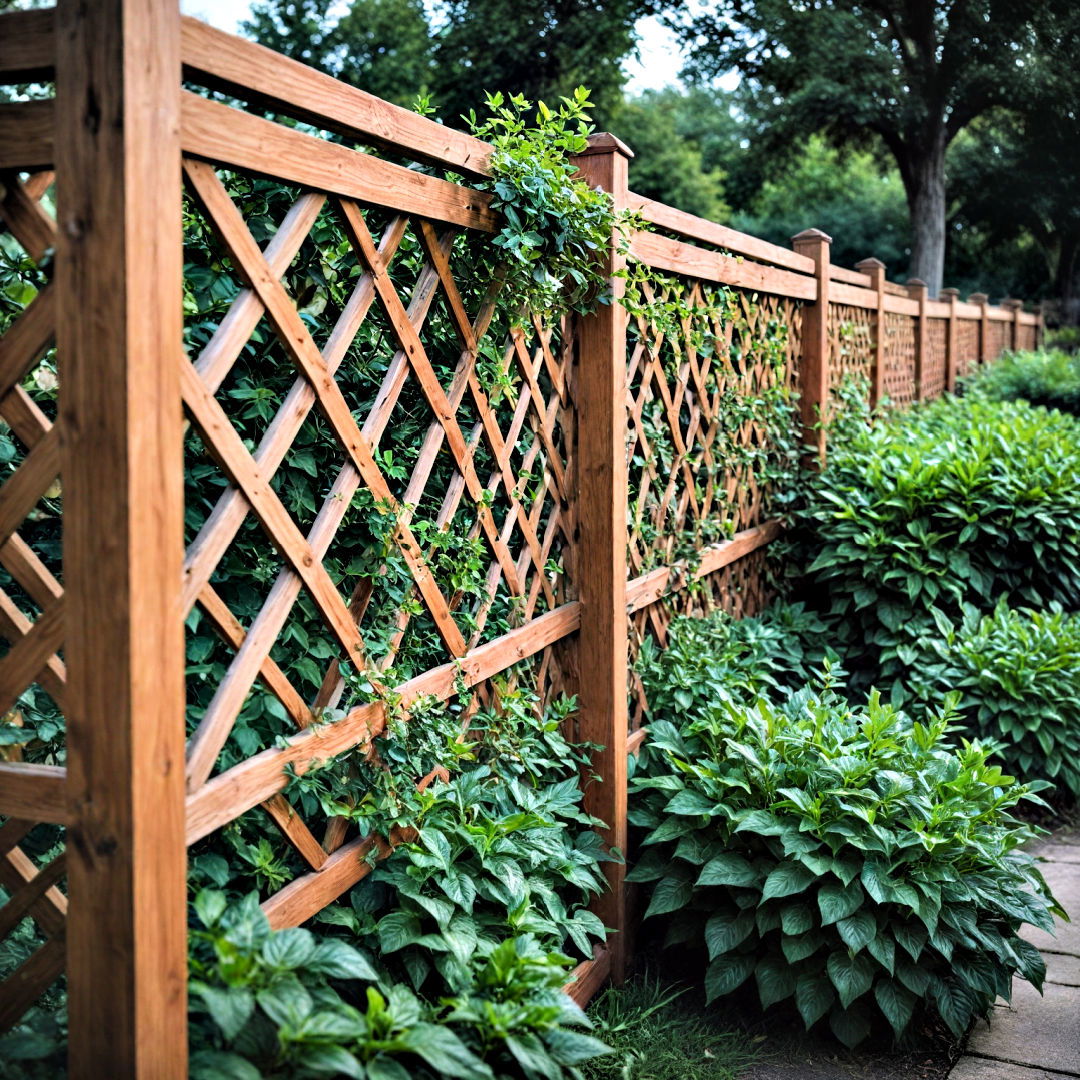 add a decorative touch to your garden with lattice - 40 Garden Fence Ideas