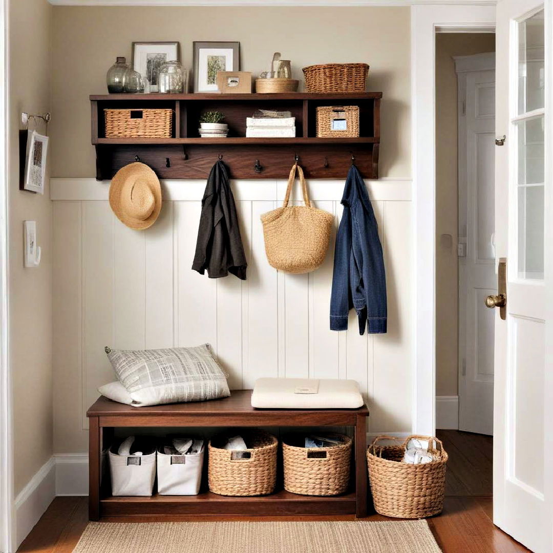 add a useful drop zone - 40 Mudroom Ideas