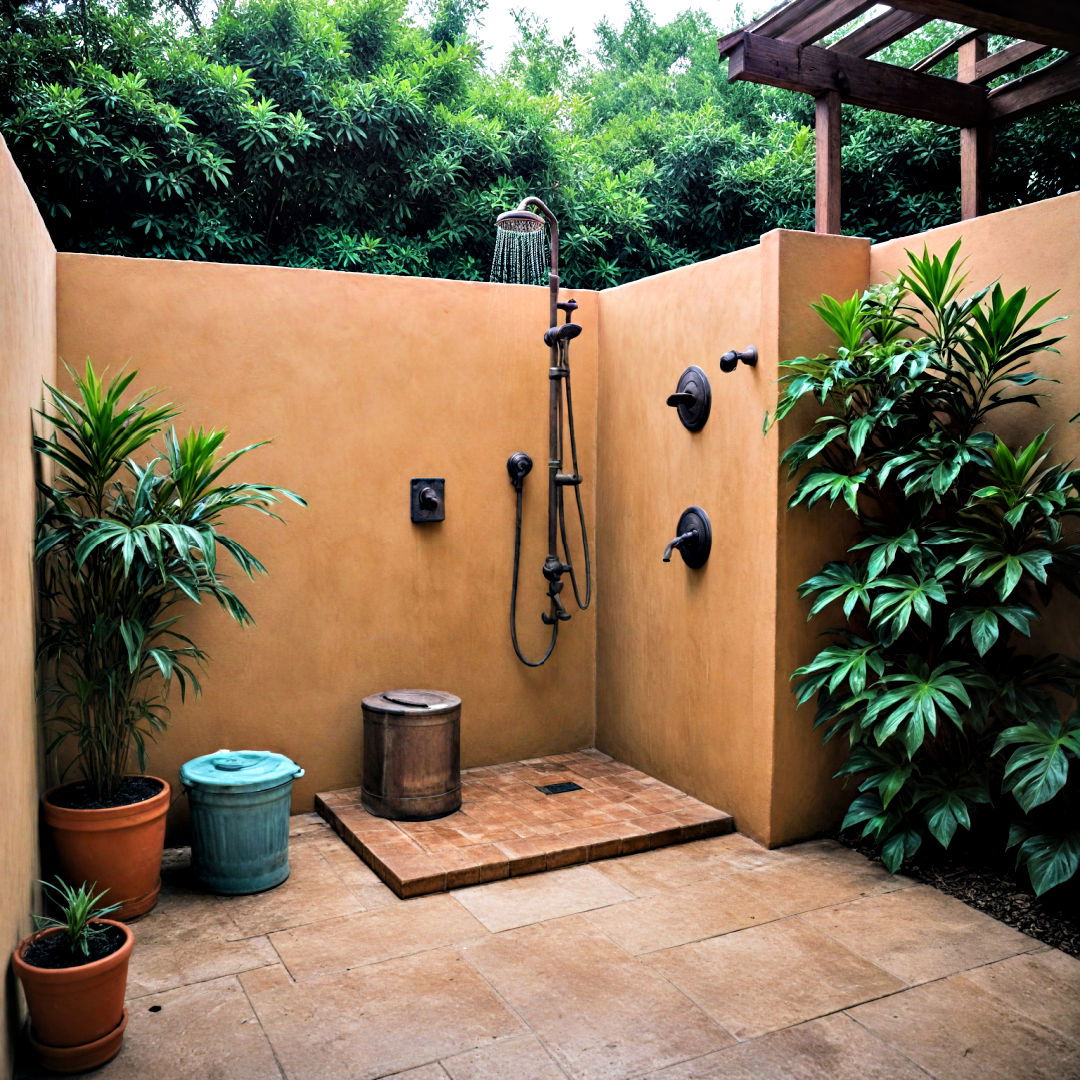 add an outdoor shower - 40 Hardscaping Ideas