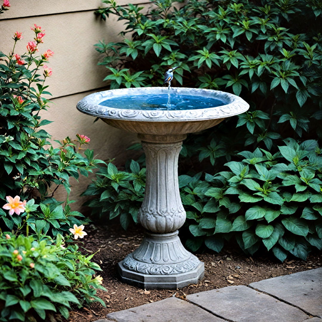 add birdbath feature - 40 Small Front Yard Landscaping Ideas