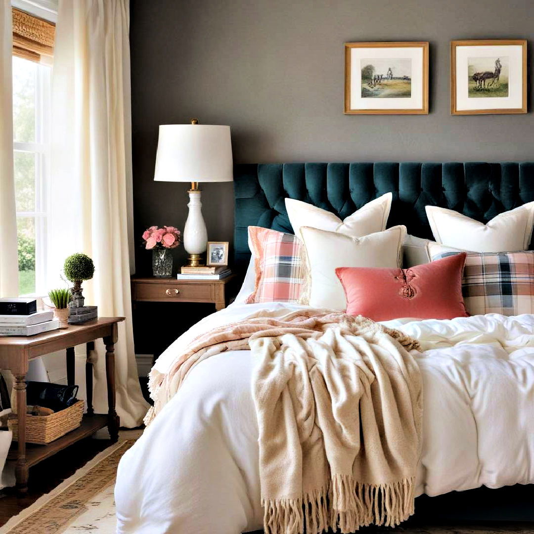 add comfort with cozy textiles - 30 Preppy Room Ideas