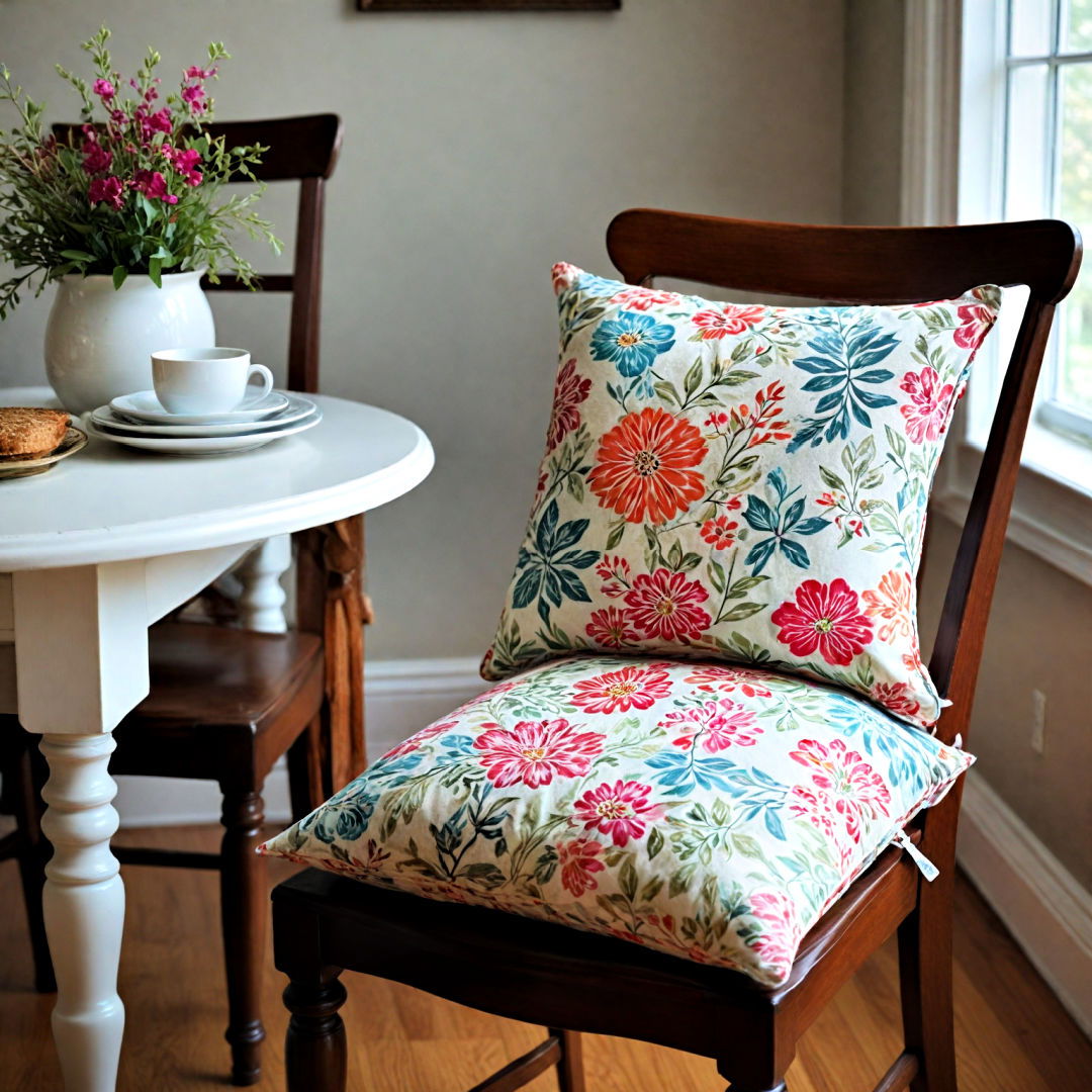 add comfort with decorative cushions - 40 Dining Room Decor Ideas
