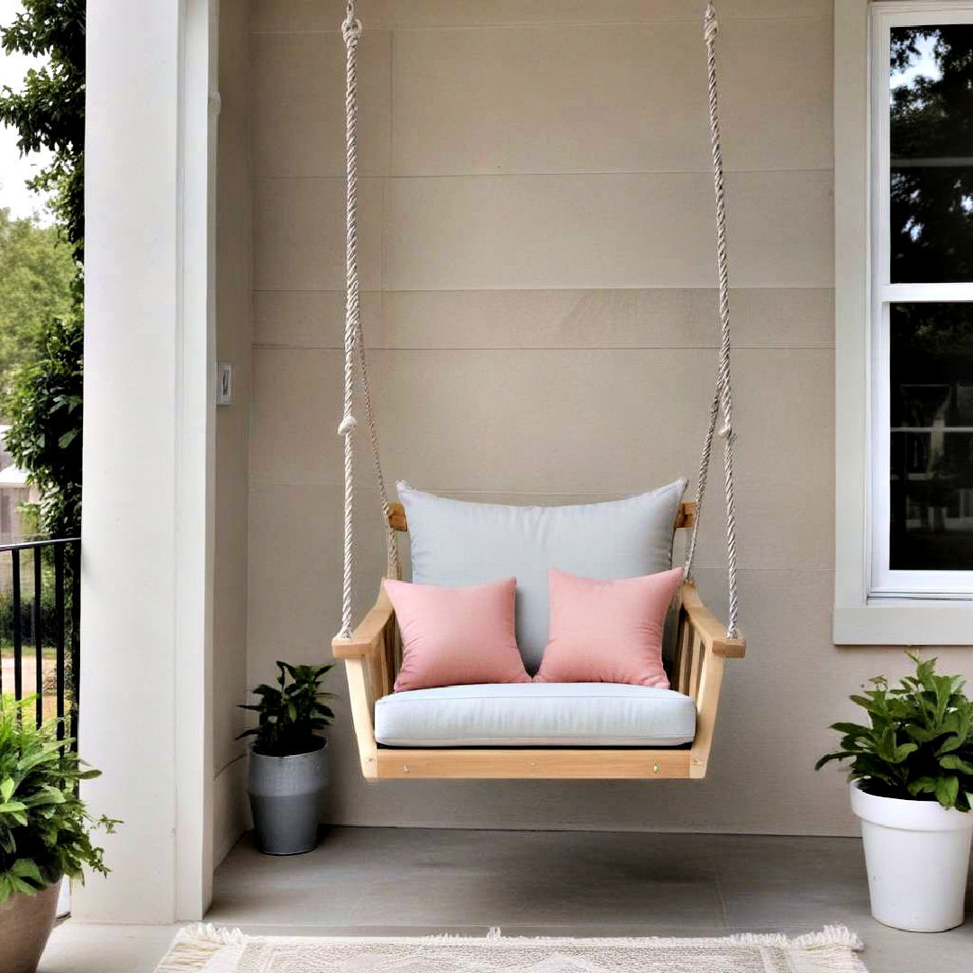 add compact swing chair - 40 Small Front Porch Ideas