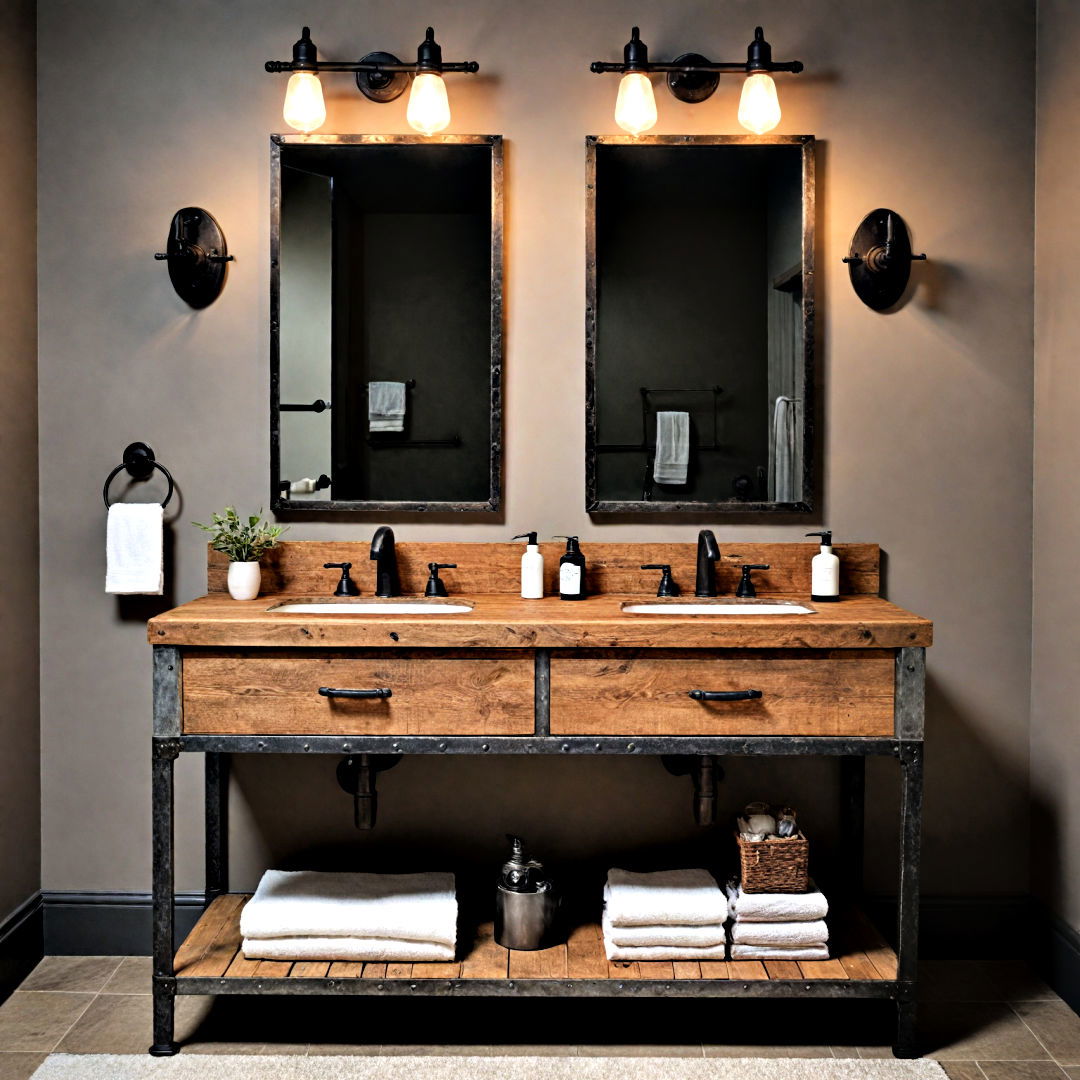 add industrial chic vanity - 40 Bathroom Vanity Ideas