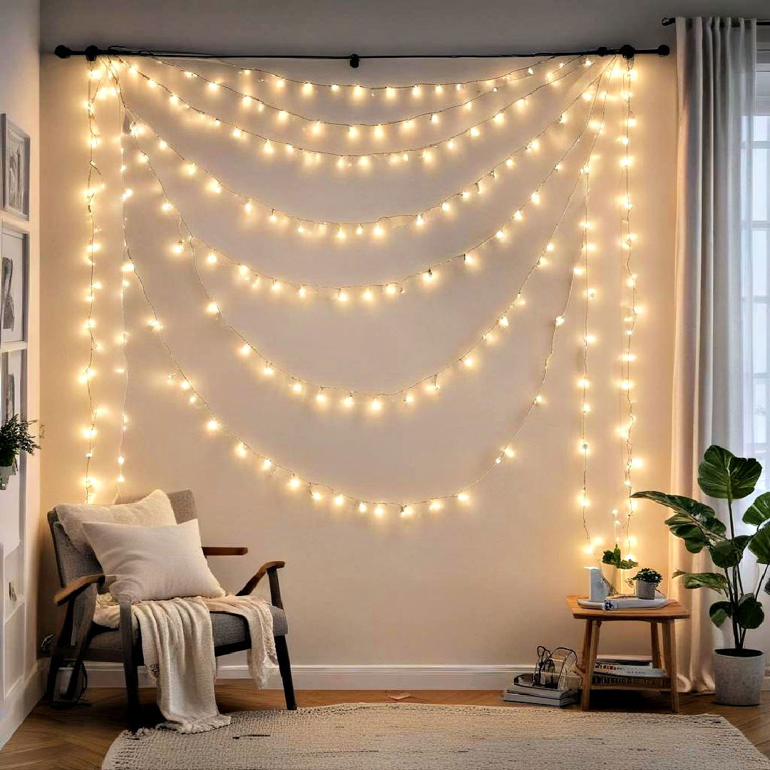 add inviting glow with string lights - 40 Aesthetic Room Ideas