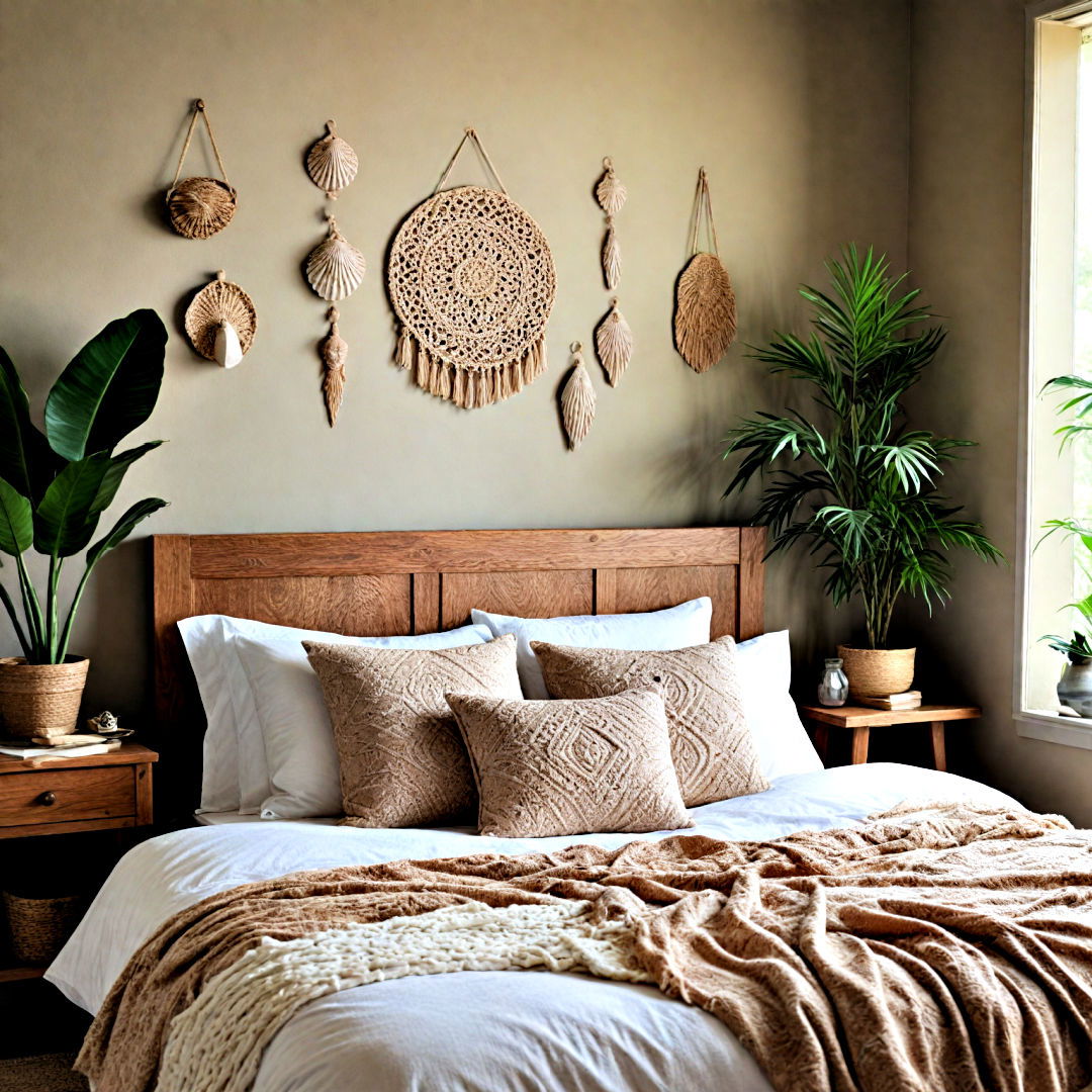 add natural elements - 40 Boho Bedroom Ideas