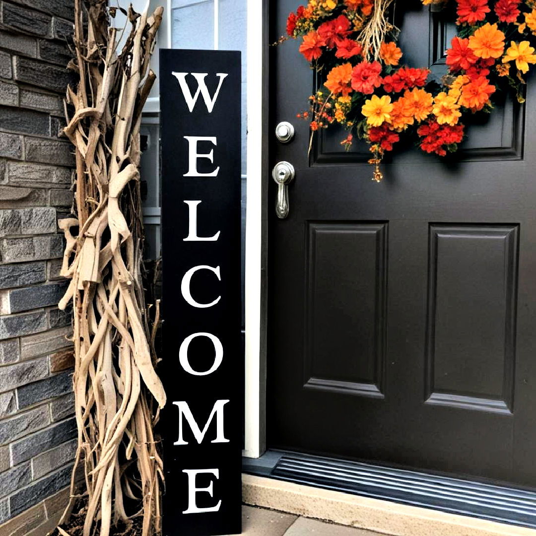 add personalized welcome sign - 40 Small Front Porch Ideas