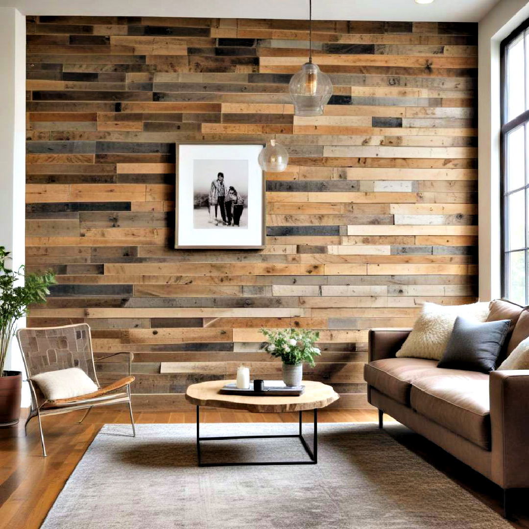 add rustic charm with reclaimed wood wall - 30 Wall Covering Ideas