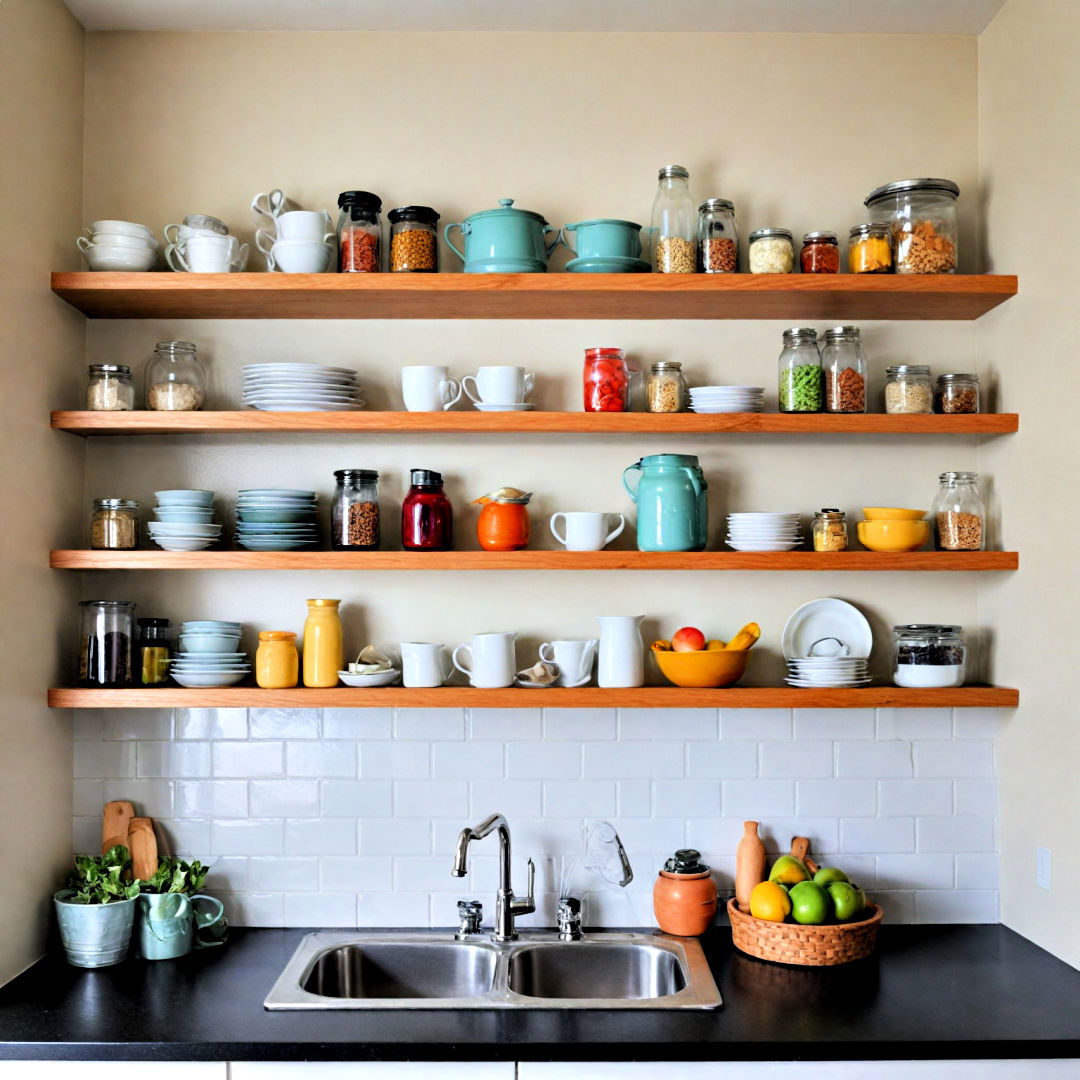 add shelves to increase storage space - 40 Kitchen Organization Ideas