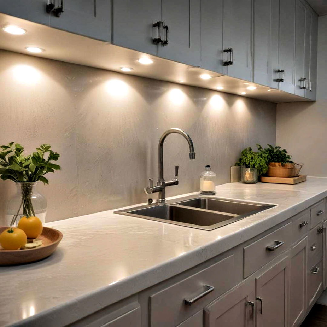 add under cabinet lighting - 40 Kitchen Decor Ideas