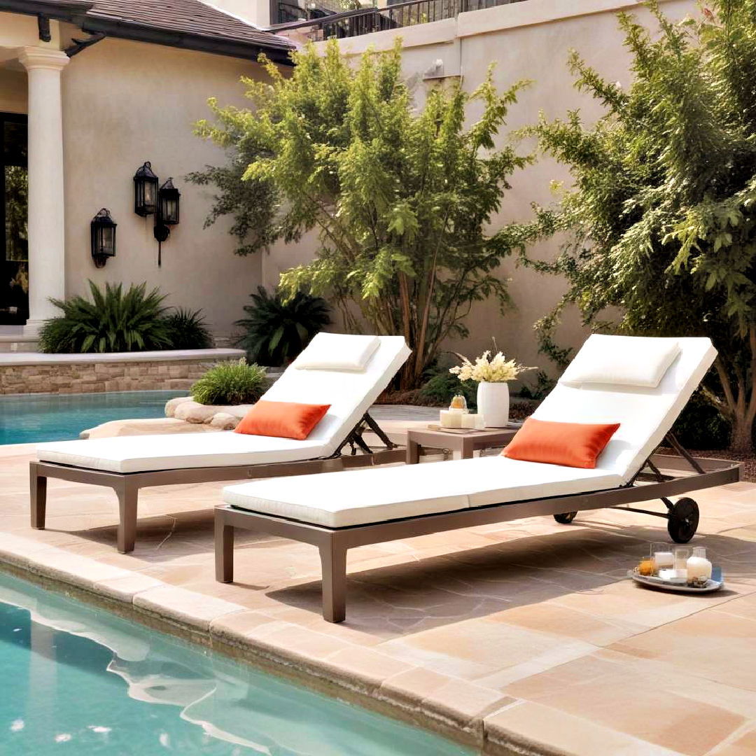 adjustable chaise lounges perfect for sunbathing - 25 Patio Furniture Ideas