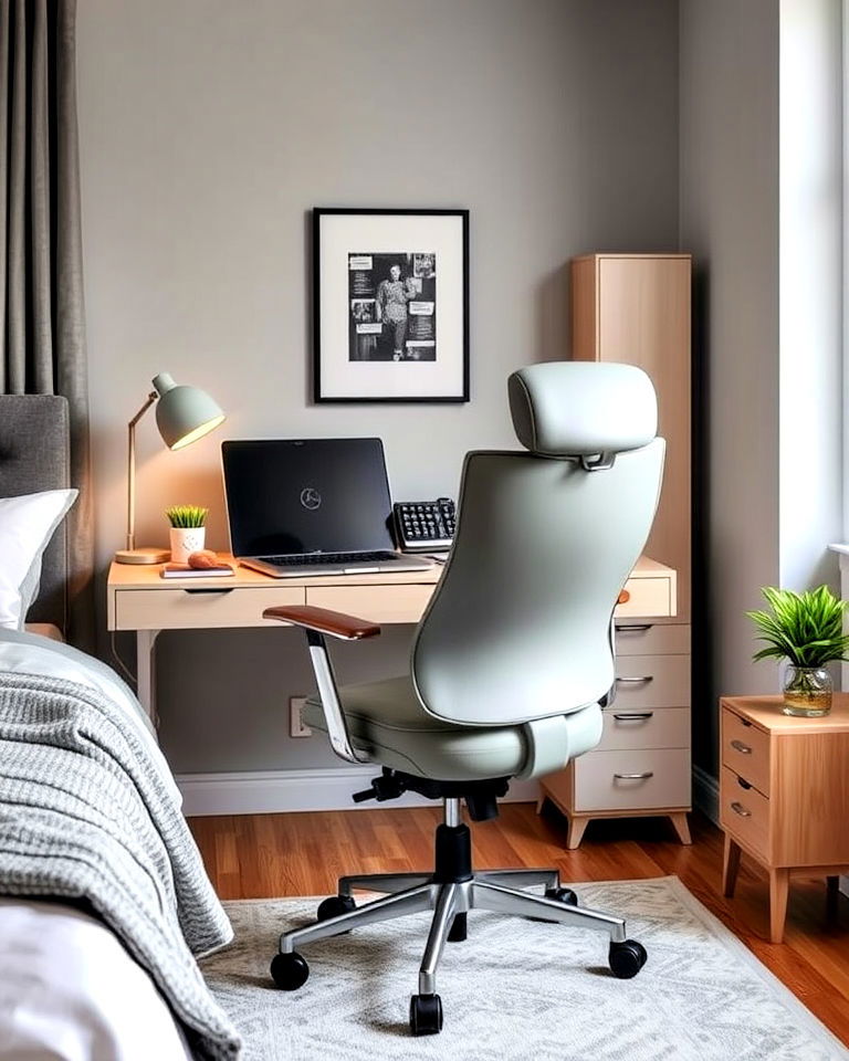 adjustable ergonomic chair - 40 Bedroom Office Ideas