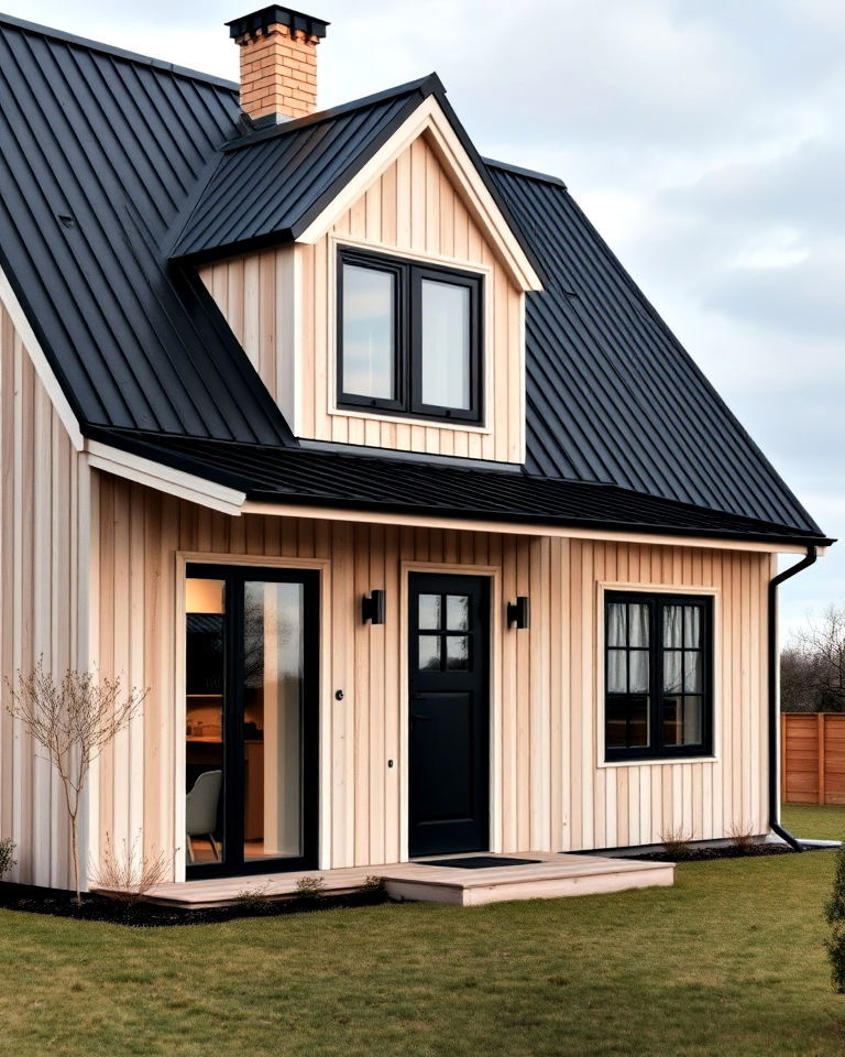 aesthetic black roof for scandinavian home - 25 Houses With Black Roofs