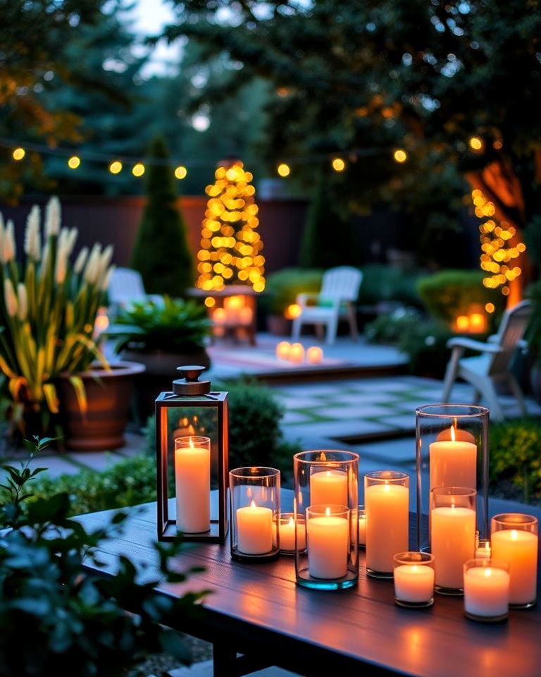 aesthetic candle lighting for backyard - 40 Backyard Lighting Ideas