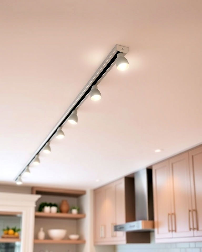 aesthetic ceiling mounted tracks - 20 Kitchen Track Lighting Ideas
