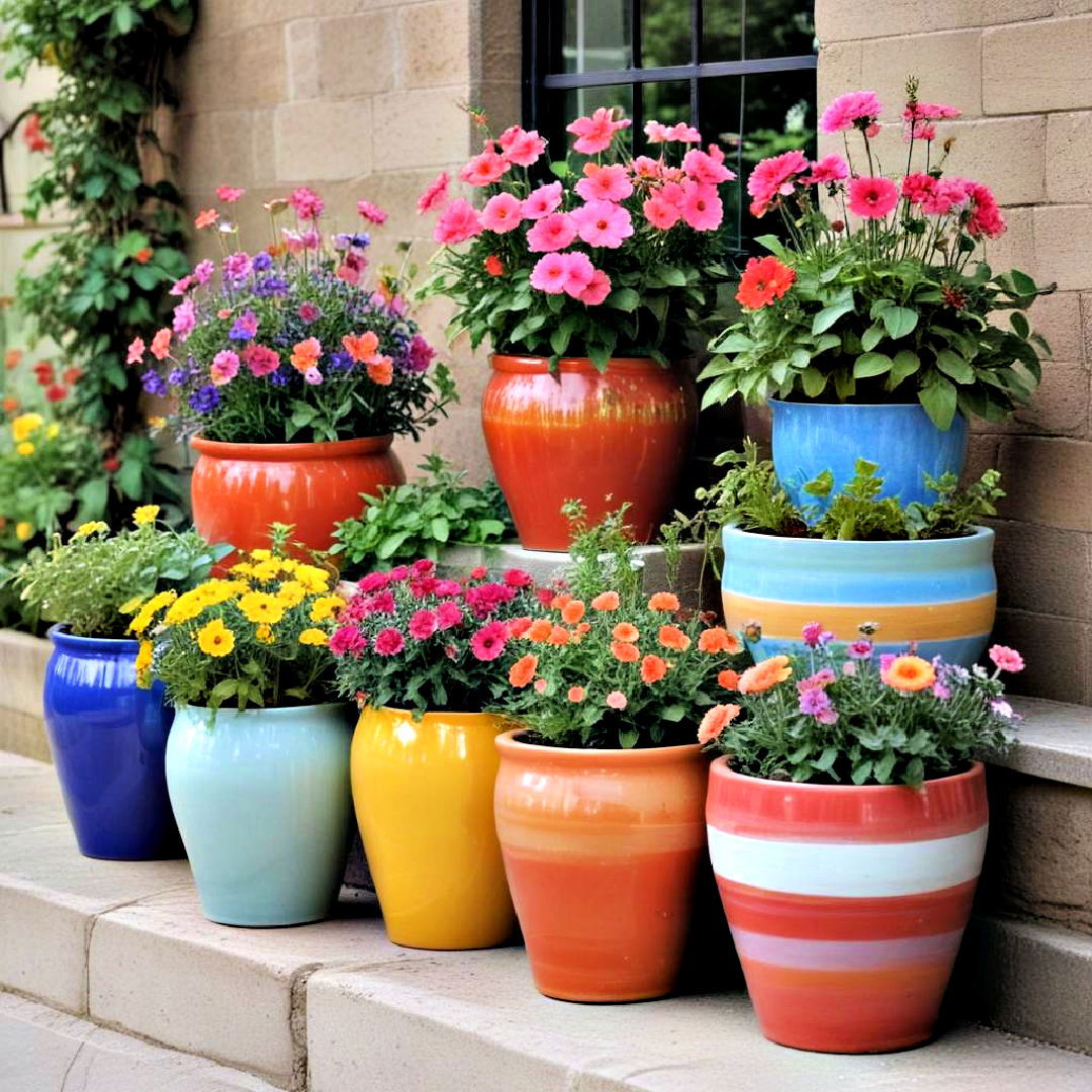 aesthetic ceramic pots - 40 Container Garden Ideas