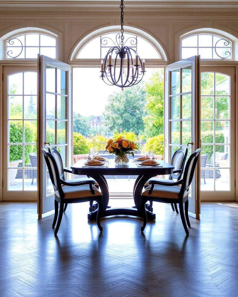 aesthetic classic french doors - 25 French Parisian Dining Room Ideas