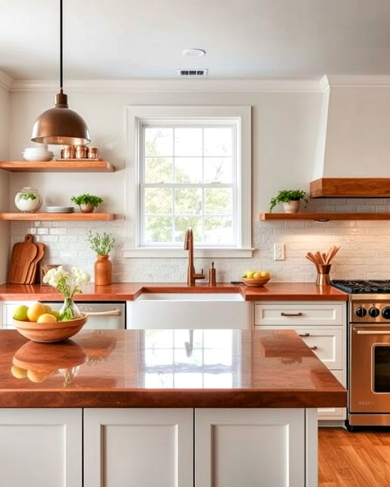 aesthetic copper countertops - 40 Kitchen Countertop Ideas
