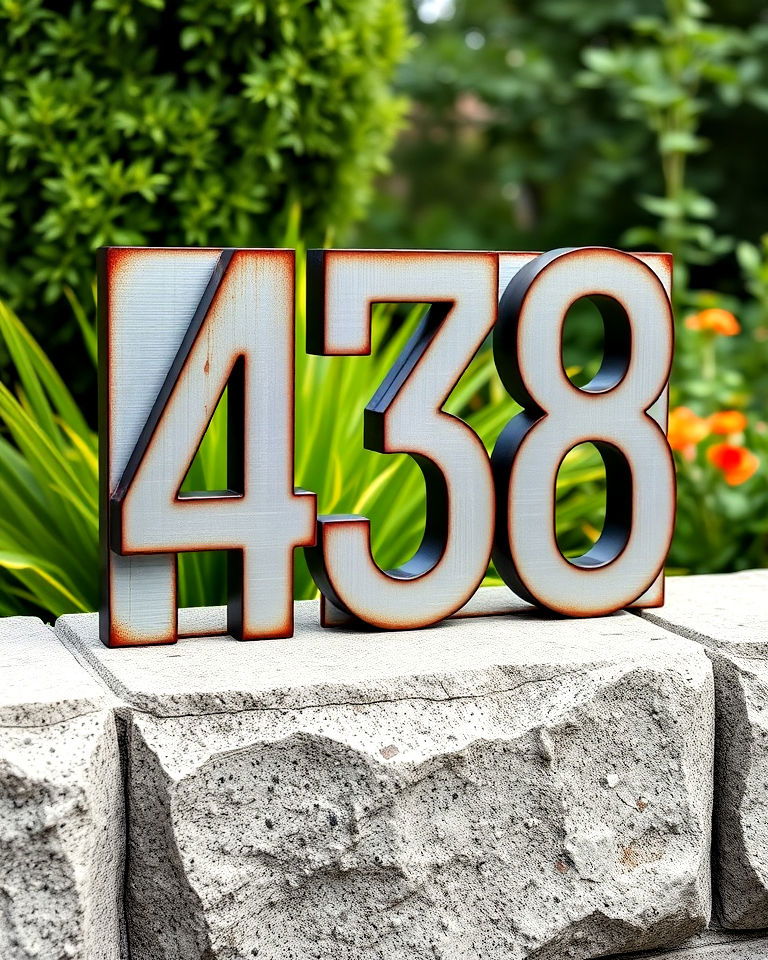 aesthetic cut out metal numbers - 40 House Number Ideas