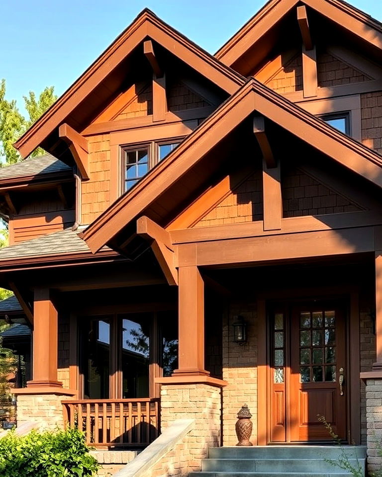 aesthetic deep overhanging eaves - 40 Craftsman Style House Exterior Ideas