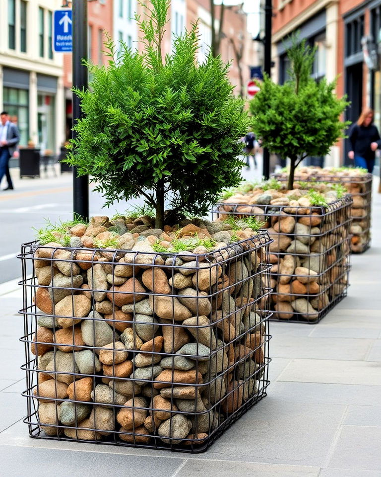 aesthetic gabion street planters - 20 Street Planters