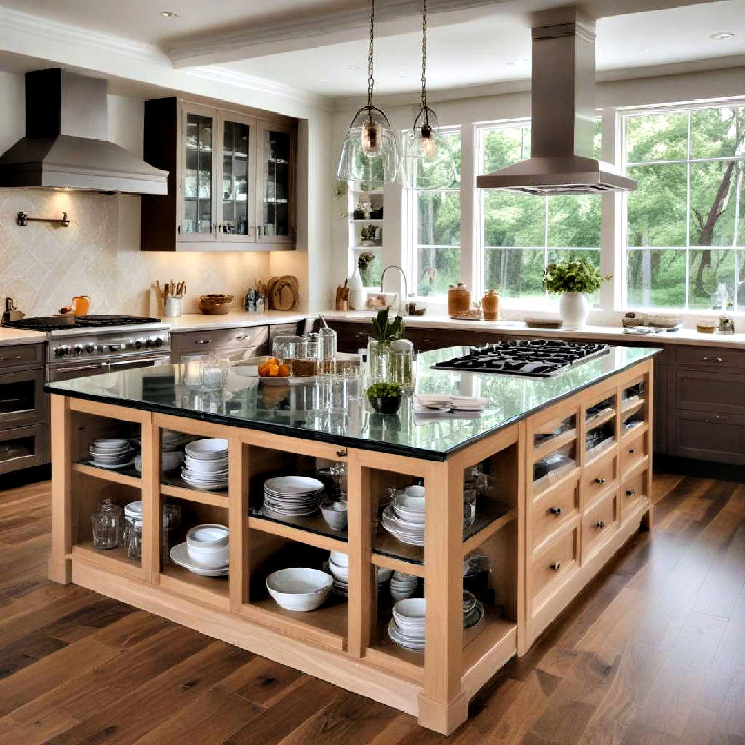 aesthetic glass cabinets for kitchen island - 40 Kitchen Island Ideas