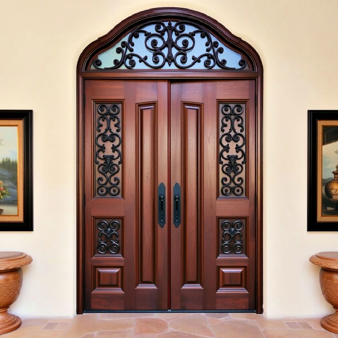 aesthetic heavy wooden doors - 25 Tuscan Interior Design Ideas