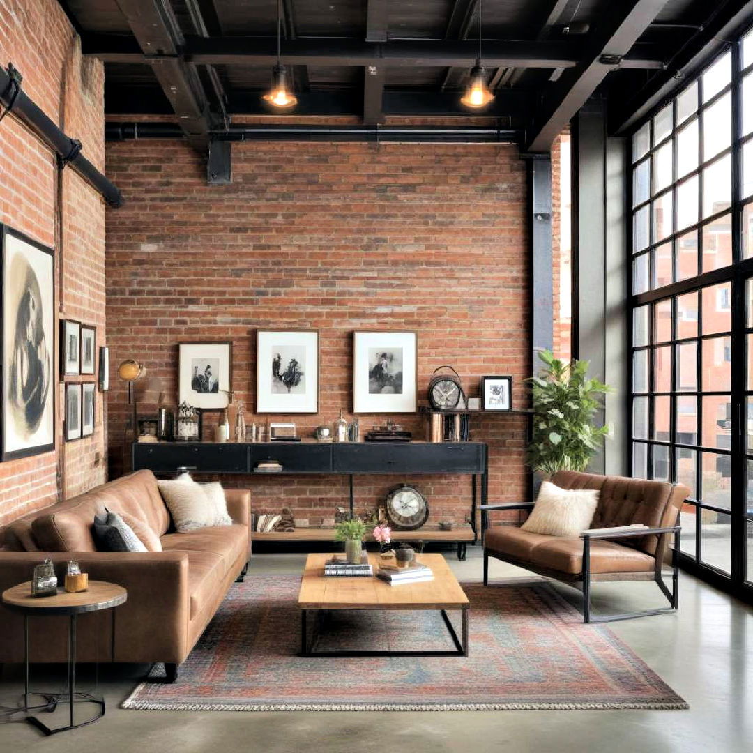 aesthetic industrial loft - 20 Eclectic Living Room Ideas