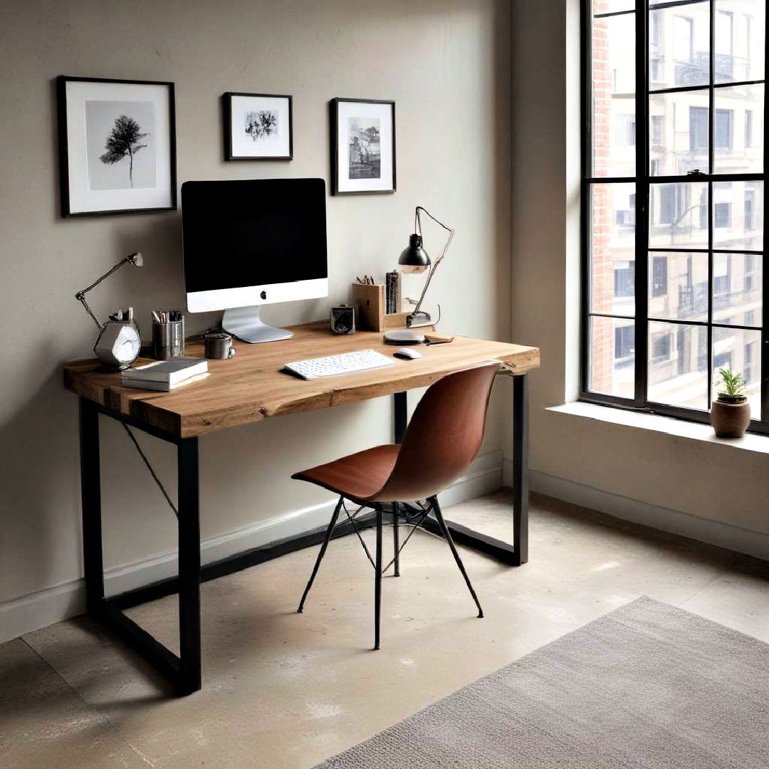 aesthetic industrial style desk - 15 Desk in Front of Window Ideas