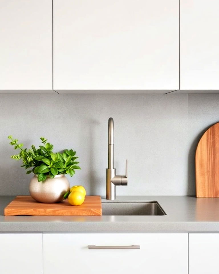 aesthetic microcement backsplash - 20 Microcement Kitchen Ideas
