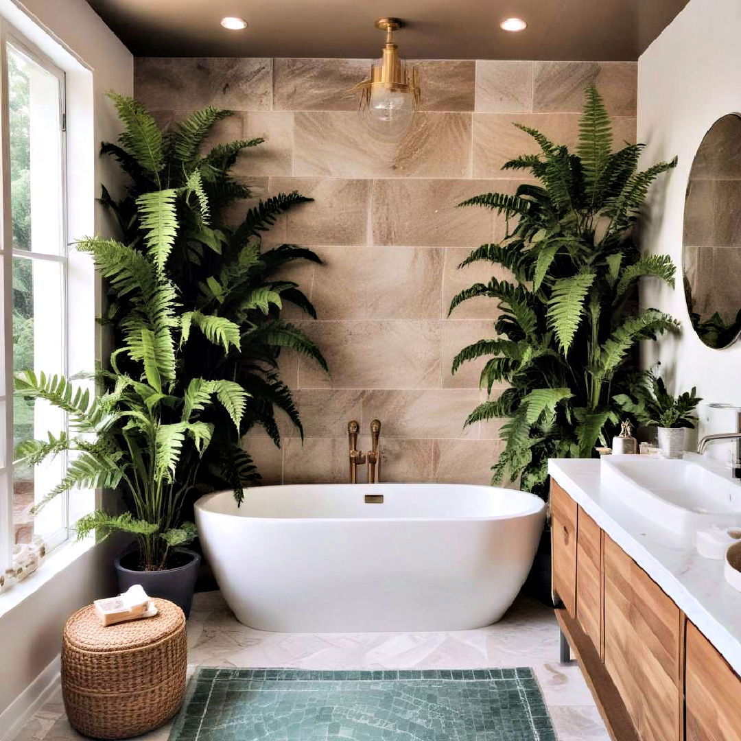 aesthetic plant decor - 20 Pool Bathroom Ideas