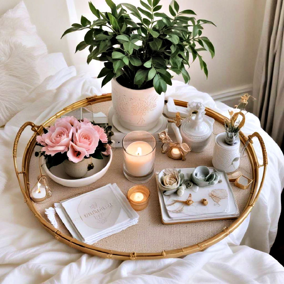 aesthetic room with decorative tray - 40 Aesthetic Room Ideas