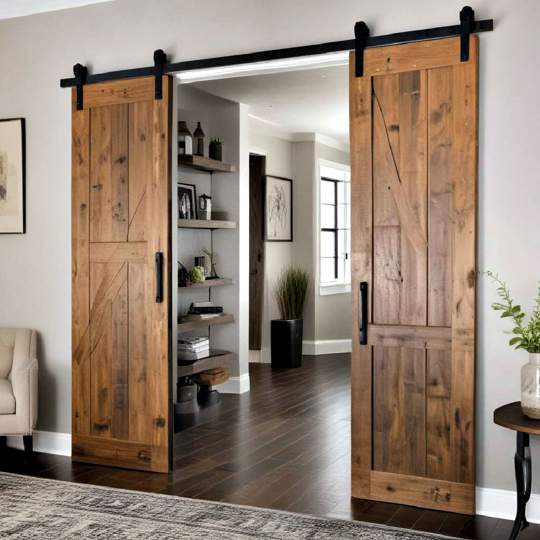 aesthetic sliding barn door - 30 Industrial Decor Ideas