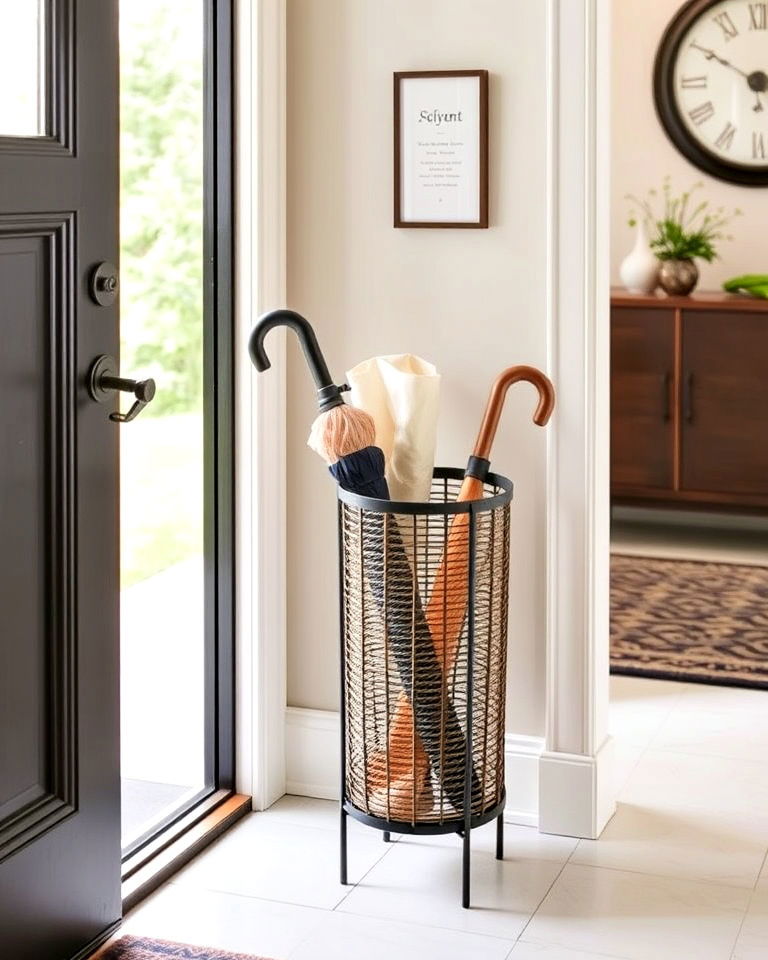aesthetic stylish umbrella stand - 50 Foyer Decor Ideas
