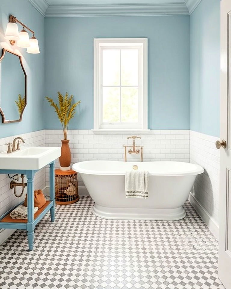aesthetic subway tile mosaic - 20 Bathroom Mosaic Floor Tile Ideas