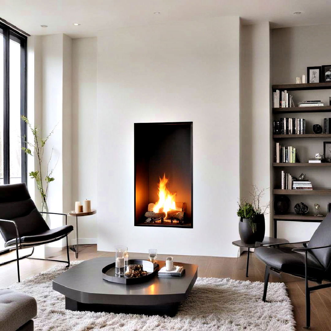 aesthetic vertical fireplace - 40 Modern Fireplace Ideas