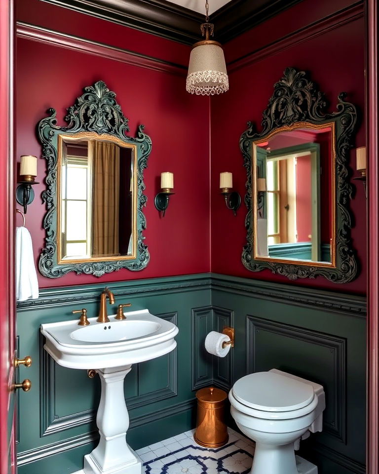 aesthetic victorian style ornate wainscoting - 25 Powder Room Wainscoting Ideas